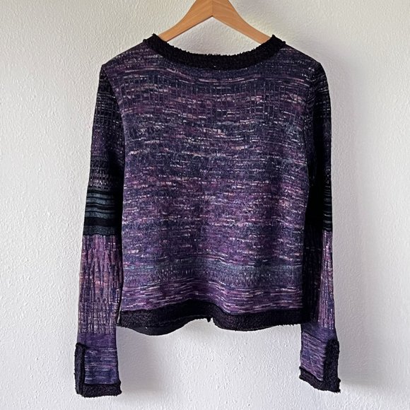Free People Boucle Purple Women's Jacket Knit Sweater Cardigan Size Small - Picture 4 of 10